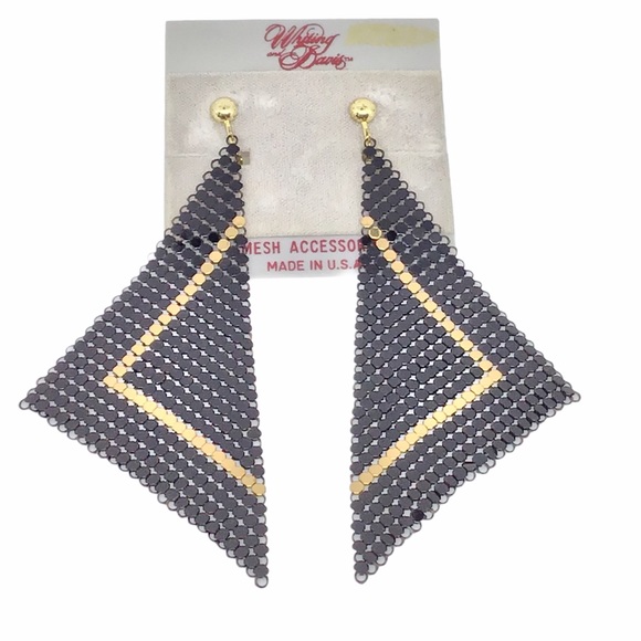 Vintage Jewelry - Vintage Whiting and Davis Mesh clip on earrings